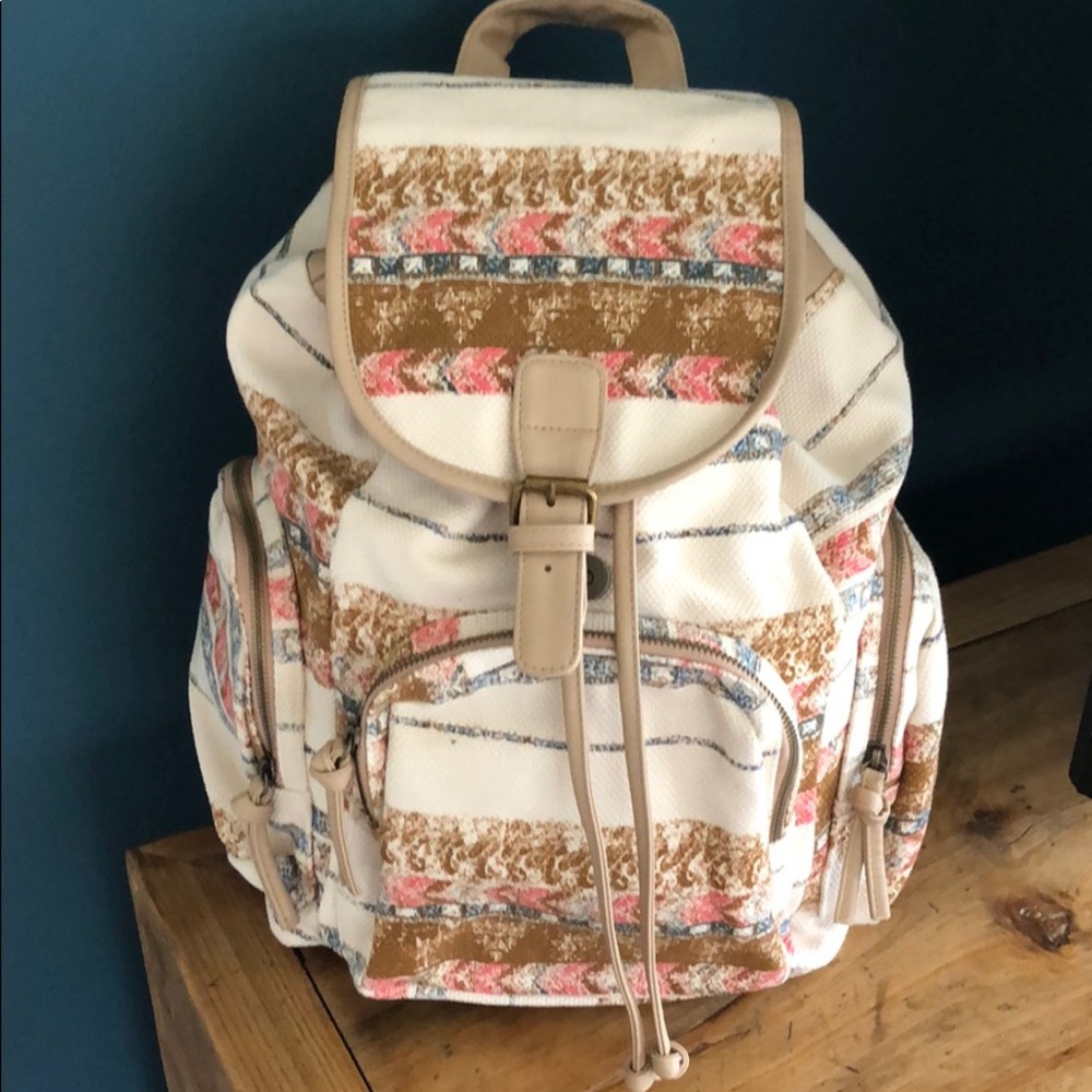 Backpack - boho chic print, utilitarian